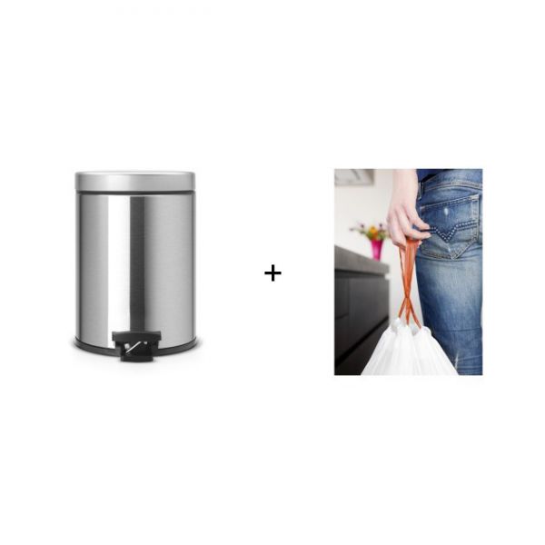 Мусорное ведро Brabantia Pedal Bin 5 л + 20 мусорных мешков