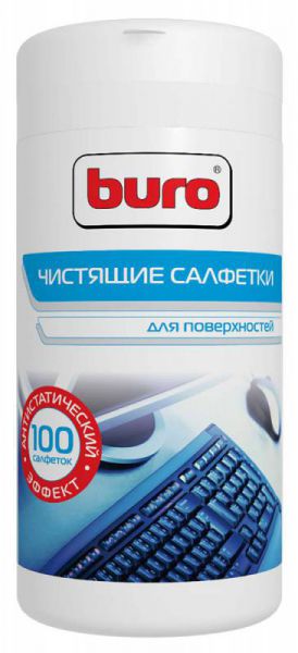 Салфетки Buro BU-Tsurface для поверхностей туба 100шт влажных